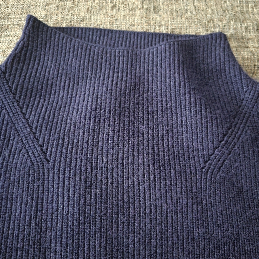 A NEW DAY, Navy, Ribbed Knit Tunic, Size Large, NWT, Mock Neck